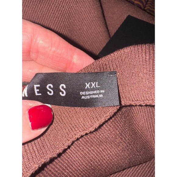 NWT Lioness Original Sin Brown XXL Bodycon Maxi Dress Draped Neckline Party Sexy - Picture 8 of 12